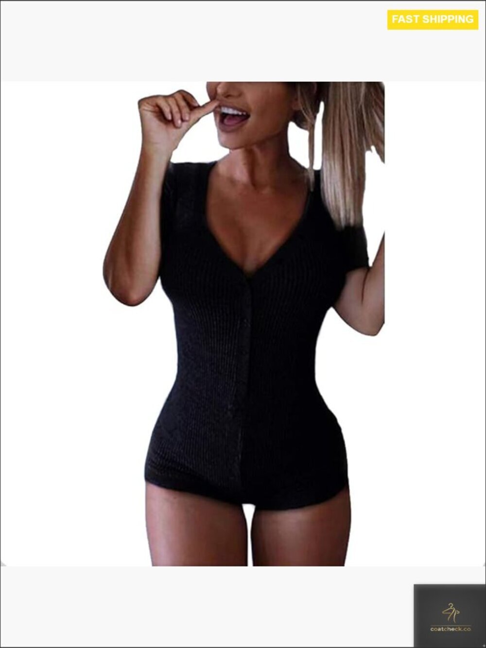 Sexy Deep V Neck Short Sleeve Bodysuit Slim Fit Bodycon Romper Y2K Chic